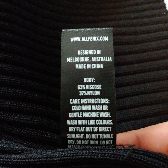 Allfenix Black Ribbed Low V-Neck Bodycon Goth Maxi Dress Small - Picture 10 of 10